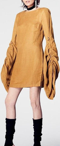 Ruched Long Sleeve Tunic Dress