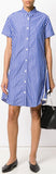 Striped Zipped Peplum Shirt Dress
