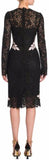 Black Lace Dress with Floral Embroidery