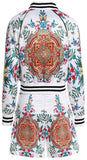 Printed Bomber Jacket and Short Set