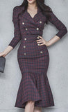 Tartan Cropped Jacket & Dress Set