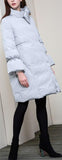 Puffer Coat with Bow, Grey