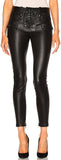 Lace Front Faux-Leather Skinny Pants in Black - DESIGNER INSPIRED FASHIONS