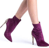 'Venice' Booties in Purple or Black - DESIGNER INSPIRED FASHIONS