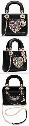 Mini Lady Dior Bag with Chain in Black