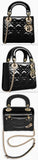 Mini "Lady Dior" Bag with Chain in Black Patent Cannage Leather