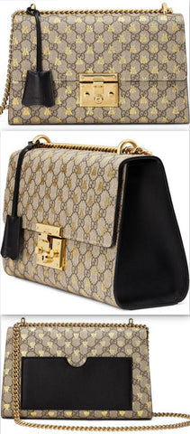 Medium Padlock GG Supreme Bee Shoulder Bag