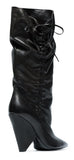 Black Niki 105 Slouch Leather Boots