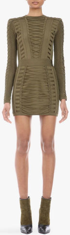 Lace-up Knit Mini-Dress