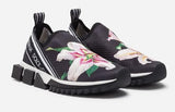 Sorrento Sneakers with Lily Print - Black or Pink | DESIGNER INSPIRED FASHIONS