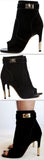 'Dunke' Suede Nappa Shark Lock Bootie - DESIGNER INSPIRED FASHIONS