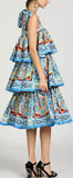 Tile Print Tiered Sun Dress