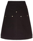 A-Line Denim Mini Skirt with Pockets