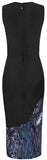 Black Sequin-Paneled Stretch Dress