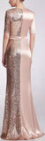 Half Sequin and Satin Gown