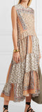 Bandana-Print Tiered Silk Dress | DESIGNER INSPIRED FASHIONS