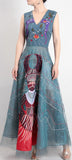 Embellished Embroidered Sleeveless Tulle Dress