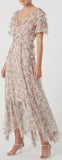 Printed Ruffle V-Neck Dress | DESIGNER INSPIRED FASHIONS