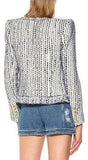 Blue Cotton-Blend Tweed Jacket
