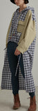 Asymmetrical Plaid-Paneled Jacket