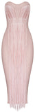 Strapless Fringed Stretch Cocktail Dress