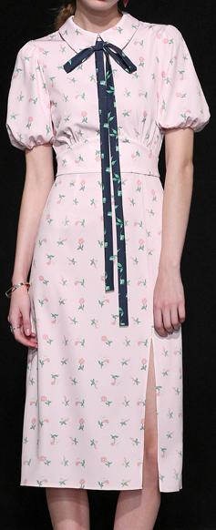Floral Print Dress with Neck Tie