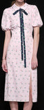 Floral Print Dress with Neck Tie