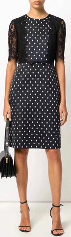 Spotted Lace Dress, Black