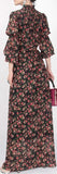 Floral-Print High-Neck Maxi Dress