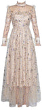 Sequin Long-Sleeve Tulle Dress