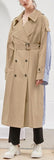Striped Shirt-Back Trench Coat
