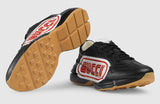 Rhyton Print Leather Sneakers, Black