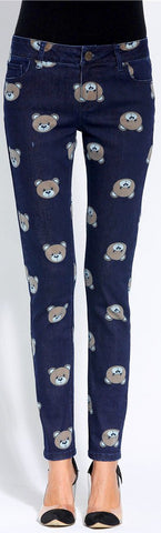 'Teddy Bear' Printed Skinny Jeans - DESIGNER INSPIRED FASHIONS
