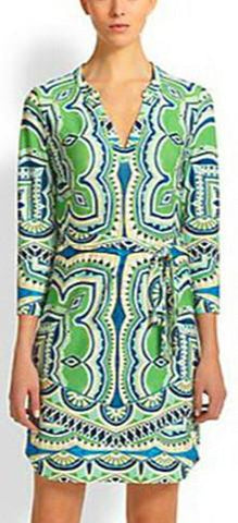 Jersey Silk Tunic Dress in Green - DESIGNER INSPIRED FASHIONS