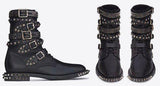 Signature Rangers Studded Punk Sole Boots in Black Leather - DESIGNER INSPIRED FASHIONS