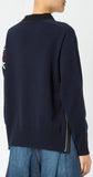 Navy Bandana Embroidered Sweater