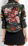 Embellished Genuine Leather Biker Jacket - DESIGNER INSPIRED FASHIONS