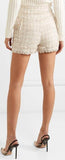 Button-Embellished Tweed Shorts