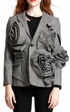 3D Rose Gingham Blazer