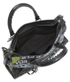 Small Classic City Printed Textured-Leather Tote