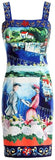 Bead-Embellished Printed Dress