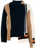 Multi-Panel Cable-Knit Sweater