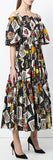 Playing Cards Printed Flared Dress