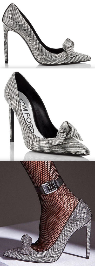Embroidered Crystal Bow Pumps | DESIGNER INSPIRED FASHIONS