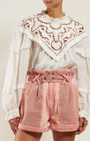 'Geoffrey' Linen Peasant Top, White | DESIGNER INSPIRED FASHIONS