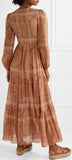 Primrose Shirred Printed Cotton and Silk-Blend Maxi Dress