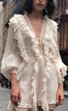 Ruffled Crepe Mini Dress
