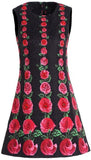 Roses Printed Mini Shift Dress