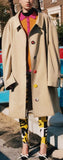 Painted Button Tropical Gabardine Car Coat