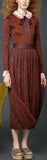 Metallic-Knit Pleated Midi Dress